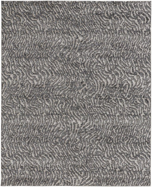 HomeRoots 4' Gray and Ivory Abstract Area Rug - Stylish, Stain-Resistant Power Loom Design for Modern Homes 7' X 10' 514958