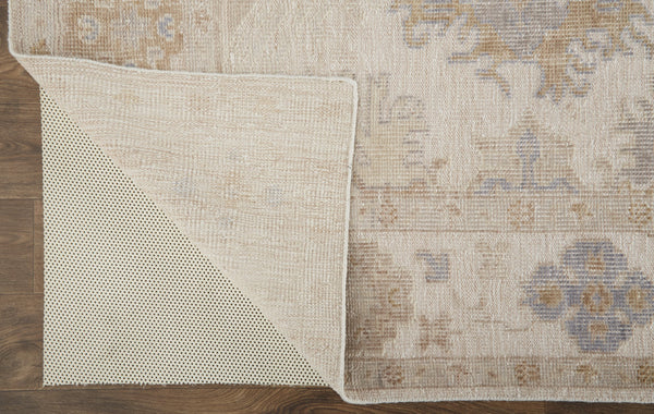 Homeroots 4' X 6' Beige And Brown Floral Hand Knotted Area Rug  Other Material 514963