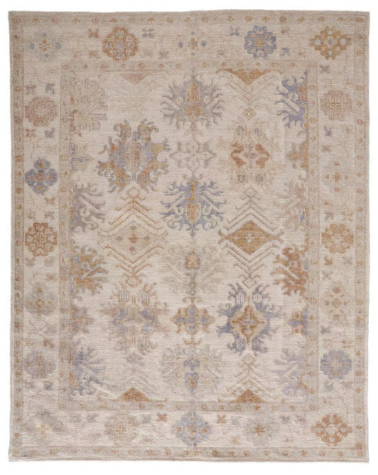 Homeroots 4' X 6' Beige And Brown Floral Hand Knotted Area Rug  Other Material 514963