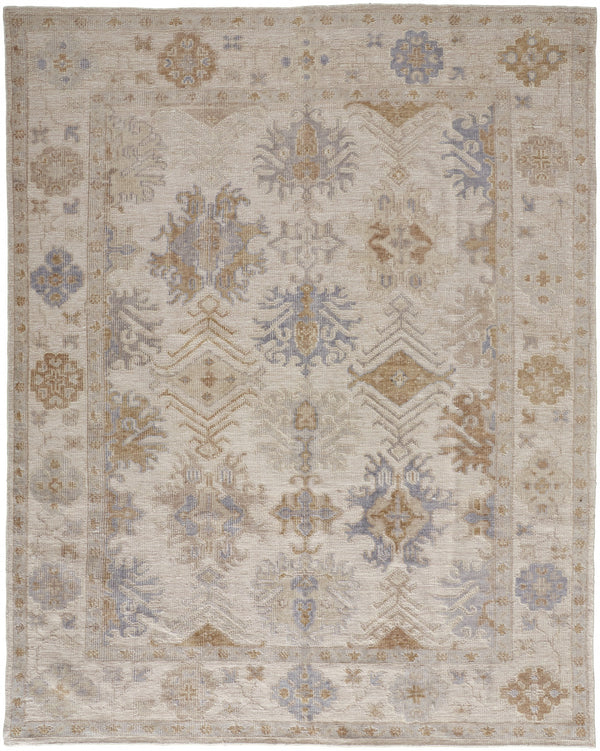 Homeroots 5' X 8' Ivory And Blue Floral Hand Knotted Area Rug  Pet 514964