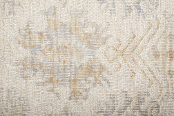 Homeroots 8' X 10' Ivory Tan And Blue Floral Hand Knotted Stain Resistant Area Rug  Other Material 514965