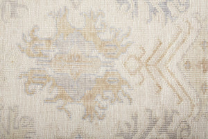 Homeroots 12' Elegant Hand Knotted Floral Area Rug In Ivory Tan & Blue – Stain Resistant, Perfect For Homes! 12' X 15' Other Material 514968