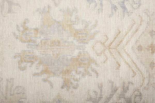 Homeroots 12' Elegant Hand Knotted Floral Area Rug In Ivory Tan & Blue – Stain Resistant, Perfect For Homes! 12' X 15' Other Material 514968