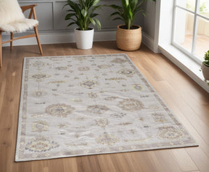 HomeRoots 4' Hand-Knotted Orange and Ivory Floral Area Rug - Unique Artisan Craftsmanship for Stylish Spaces 4' X 6' 514970
