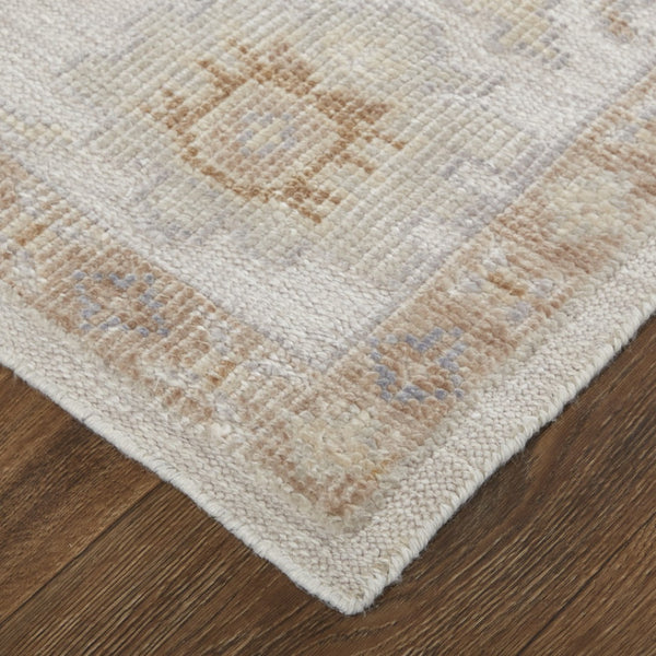 HomeRoots 4' Hand-Knotted Orange and Ivory Floral Area Rug - Unique Artisan Craftsmanship for Stylish Spaces 4' X 6' 514970