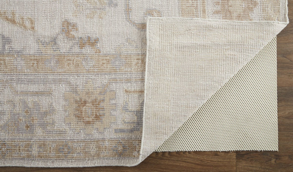 HomeRoots 4' Hand-Knotted Orange and Ivory Floral Area Rug - Unique Artisan Craftsmanship for Stylish Spaces 5' X 8' 514971