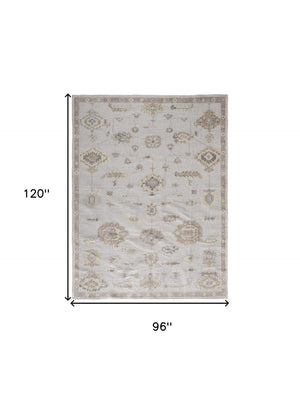 HomeRoots 4' Hand-Knotted Orange and Ivory Floral Area Rug - Unique Artisan Craftsmanship for Stylish Spaces 8' X 10' 514972