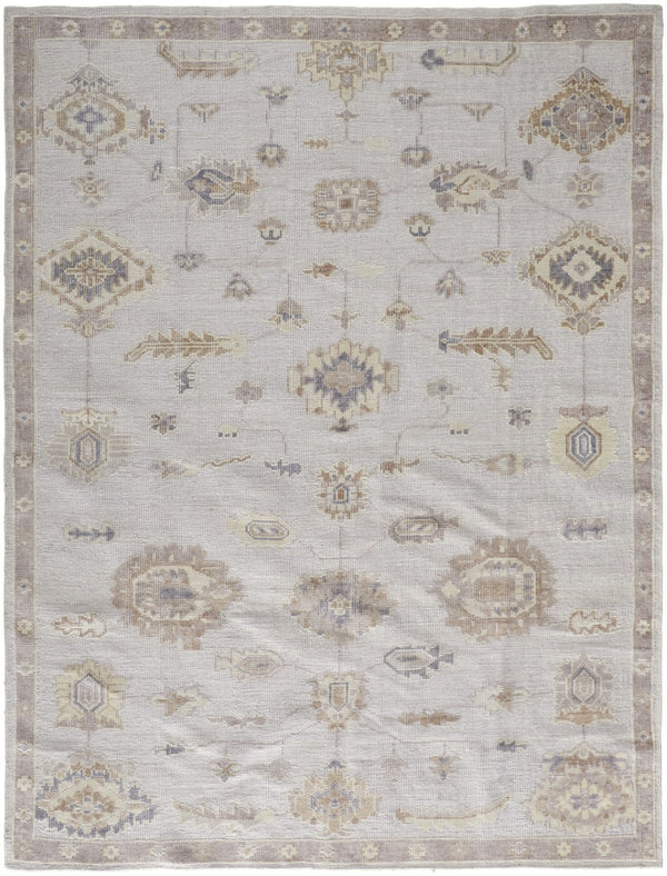 HomeRoots 4' Hand-Knotted Orange and Ivory Floral Area Rug - Unique Artisan Craftsmanship for Stylish Spaces 9' X 12' 514973