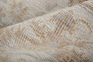 HomeRoots 4' Hand-Knotted Orange and Ivory Floral Area Rug - Unique Artisan Craftsmanship for Stylish Spaces 9' X 12' 514973