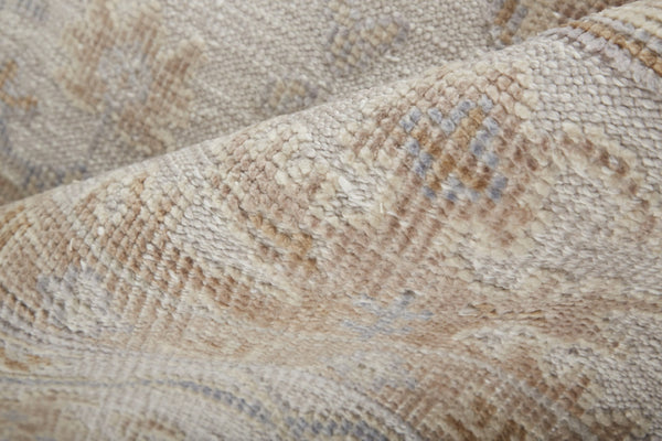 HomeRoots 4' Hand-Knotted Orange and Ivory Floral Area Rug - Unique Artisan Craftsmanship for Stylish Spaces 9' X 12' 514973