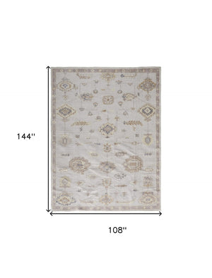 HomeRoots 4' Hand-Knotted Orange and Ivory Floral Area Rug - Unique Artisan Craftsmanship for Stylish Spaces 9' X 12' 514973