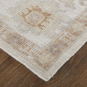HomeRoots 4' Hand-Knotted Orange and Ivory Floral Area Rug - Unique Artisan Craftsmanship for Stylish Spaces 10' X 14' 514974