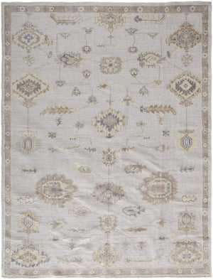 HomeRoots 2' Luxurious Hand-Knotted Ivory and Orange Floral Area Rug - Stain Resistant, Perfect for Any Space 2' X 3' 514976