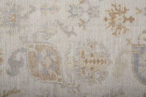 HomeRoots 4' Hand-Knotted Ivory and Tan Floral Area Rug – Eco-Friendly, Stain-Resistant Design for Any Room 4' X 6' 514977