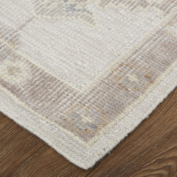 HomeRoots 4' Hand-Knotted Ivory and Tan Floral Area Rug – Eco-Friendly, Stain-Resistant Design for Any Room 10' X 14' 514981