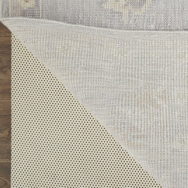 HomeRoots 4' Hand-Knotted Gray and Ivory Floral Area Rug - Timeless Elegance with Stain-Resistant Durability 8' X 10' 514986