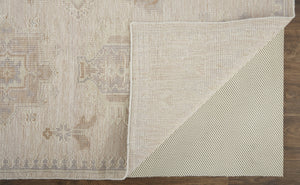 HomeRoots 4' Floral Hand-Knotted Area Rug in Tan and Brown - Timeless Charm for Living Spaces or Bedrooms 4' X 6' 514991