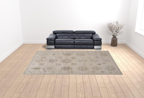 HomeRoots 4' Floral Hand-Knotted Area Rug in Tan and Brown - Timeless Charm for Living Spaces or Bedrooms 10' X 14' 514995