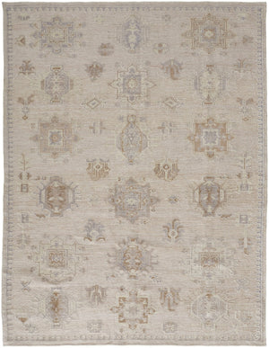 HomeRoots 4' Floral Hand-Knotted Area Rug in Tan and Brown - Timeless Charm for Living Spaces or Bedrooms 12' X 15' 514996