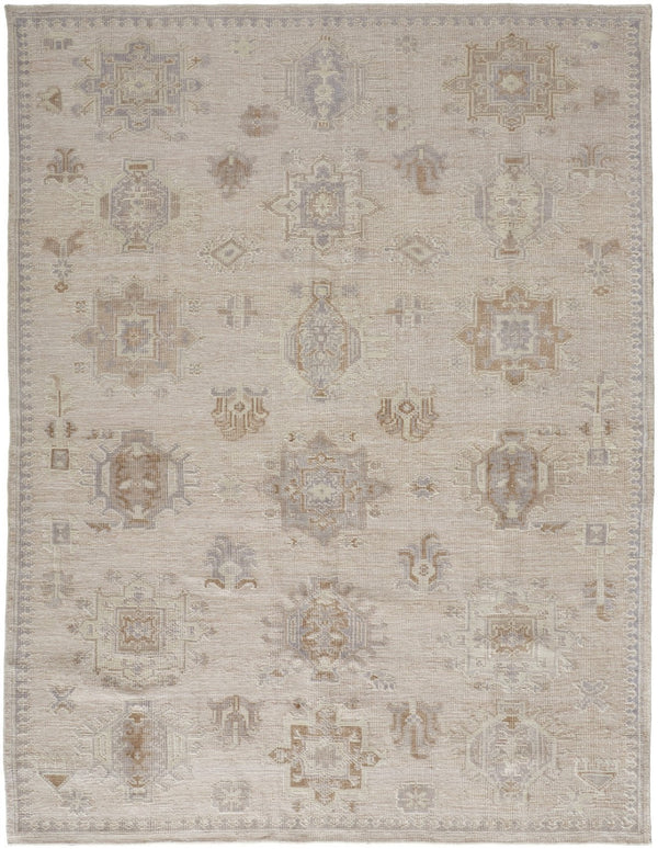 HomeRoots 4' Floral Hand-Knotted Area Rug in Tan and Brown - Timeless Charm for Living Spaces or Bedrooms 12' X 15' 514996