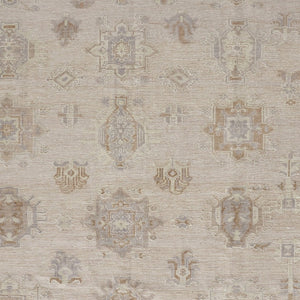 HomeRoots 4' Floral Hand-Knotted Area Rug in Tan and Brown - Timeless Charm for Living Spaces or Bedrooms 12' X 15' 514996