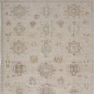 HomeRoots 4' Floral Hand-Knotted Area Rug in Tan and Brown - Timeless Charm for Living Spaces or Bedrooms 12' X 15' 514996