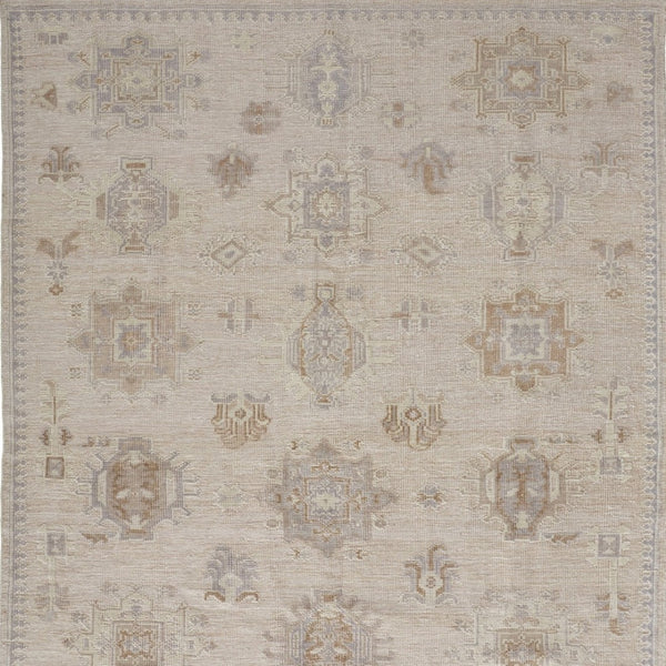 HomeRoots 4' Floral Hand-Knotted Area Rug in Tan and Brown - Timeless Charm for Living Spaces or Bedrooms 12' X 15' 514996