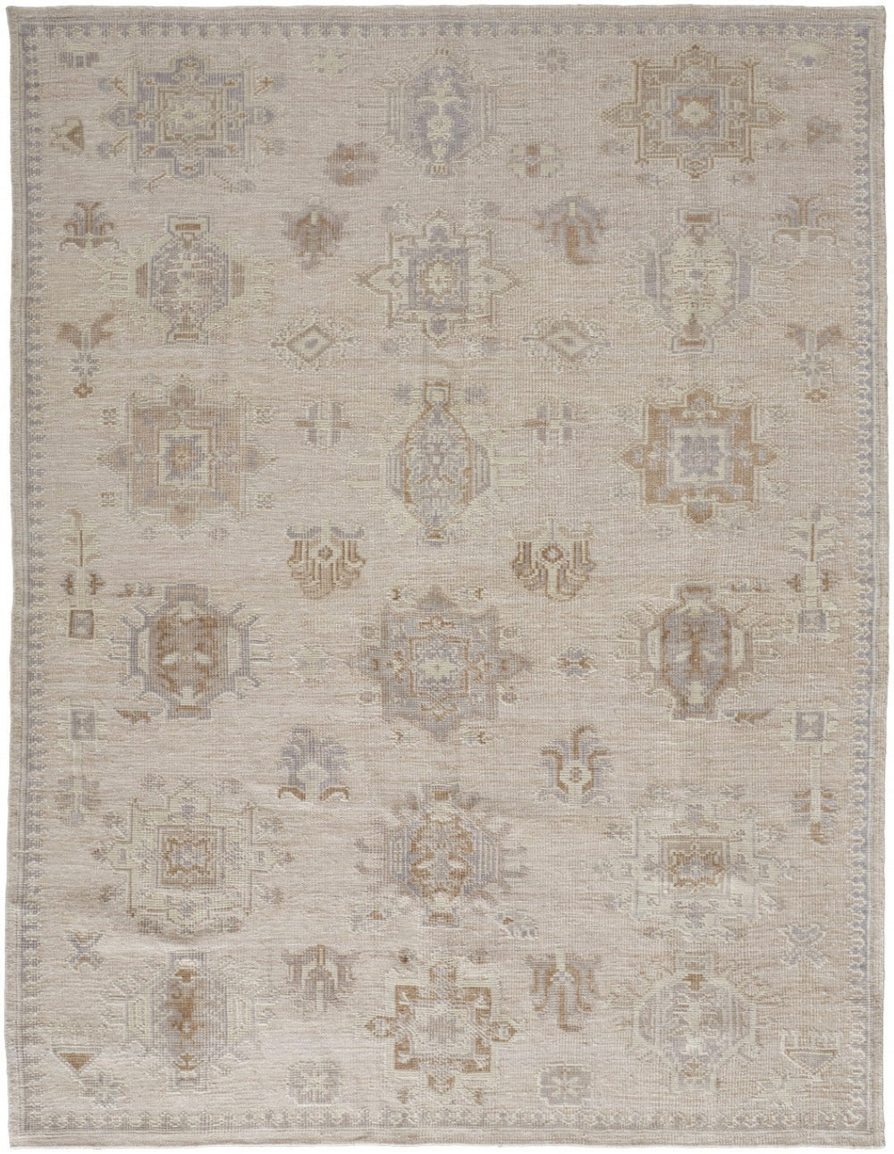 HomeRoots 2' Hand-Knotted Tan and Brown Floral Area Rug - Stain-Resistant Elegance for Any Room 2' X 3' 514997