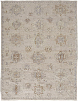 HomeRoots 2' Hand-Knotted Tan and Brown Floral Area Rug - Stain-Resistant Elegance for Any Room 2' X 3' 514997