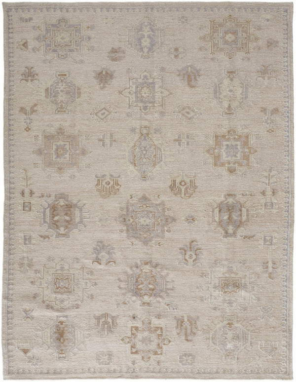 HomeRoots 2' Hand-Knotted Tan and Brown Floral Area Rug - Stain-Resistant Elegance for Any Room 2' X 3' 514997