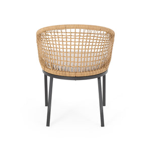 English Elm Christopher Knight Home® - ARIAS Light Brown PE Rattan Club Chair Set of 2 – Boho Curved Back, Water‑Resistant Cushions, Iron Frame 65763.00PELBRN