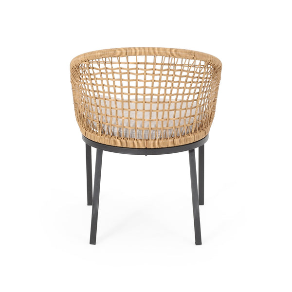 English Elm Christopher Knight Home® - ARIAS Light Brown PE Rattan Club Chair Set of 2 – Boho Curved Back, Water‑Resistant Cushions, Iron Frame 65763.00PELBRN