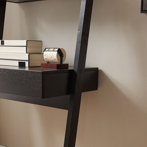 English Elm Home Office Desk – Modern Ladder-Style Writing Table With One Drawer And Two Shelves For Storage B107P302907