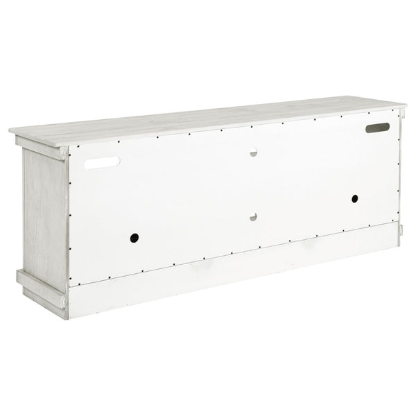 English Elm Castleton Farmhouse Media Console with Shuttered Doors and Distressed Pine Finish B062P451646