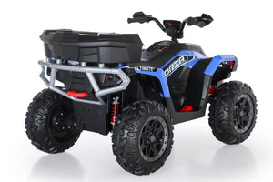 English Elm Kids Electric Atv Two Seat 24v Four Wheel Drive Ride on with Spring Suspension Eva Tires Blue W1620P271402