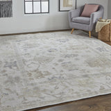 Homeroots 5' X 8' Tan Ivory And Orange Floral Hand Knotted Stain Resistant Area Rug  Other Material 515006