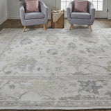 Homeroots 5' X 8' Tan Ivory And Orange Floral Hand Knotted Stain Resistant Area Rug  Other Material 515006