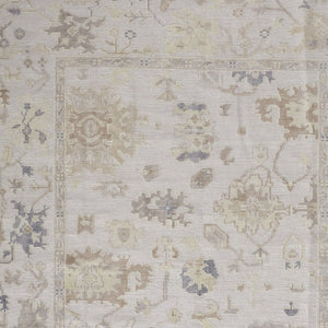 HomeRoots 4' Hand-Knotted Floral Area Rug in Tan, Ivory, and Orange - Stain Resistant for Timeless Charm 8' X 10' 515007