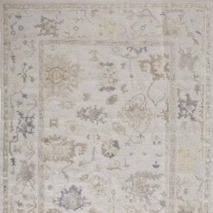 HomeRoots 4' Hand-Knotted Floral Area Rug in Tan, Ivory, and Orange - Stain Resistant for Timeless Charm 8' X 10' 515007