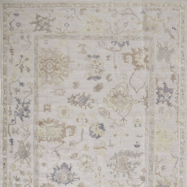 HomeRoots 4' Hand-Knotted Floral Area Rug in Tan, Ivory, and Orange - Stain Resistant for Timeless Charm 8' X 10' 515007