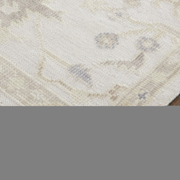 Homeroots 8' X 10' Tan Ivory And Orange Floral Hand Knotted Stain Resistant Area Rug  Other Material 515007