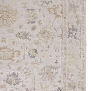 Homeroots 10' X 14' Tan Ivory And Orange Floral Hand Knotted Stain Resistant Area Rug  Other Material 515009