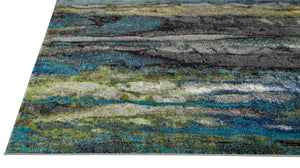 Homeroots 10' X 13' Blue Green And Taupe Stain Resistant Area Rug Blue,Green,Taupe Polypropylene 515018