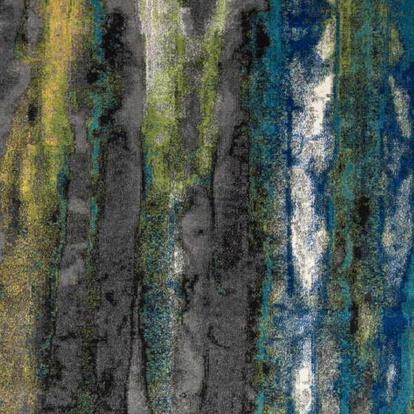 Homeroots 10' X 13' Blue Green And Taupe Stain Resistant Area Rug Blue,Green,Taupe Polypropylene 515018