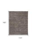 Homeroots 10' X 13' Purple And Gray Wool Hand Woven Distressed Area Rug Purple,Taupe,Gray Wool 515021