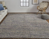 Homeroots 10' X 13' Purple And Gray Wool Hand Woven Distressed Area Rug Purple,Taupe,Gray Wool 515021