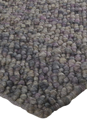 Homeroots 10' X 13' Purple And Gray Wool Hand Woven Distressed Area Rug Purple,Taupe,Gray Wool 515021