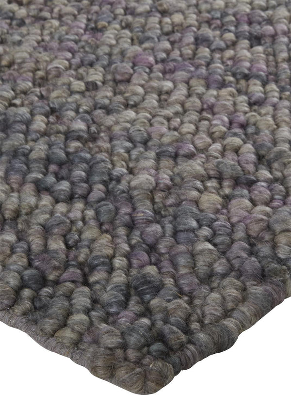 Homeroots 10' X 13' Purple And Gray Wool Hand Woven Distressed Area Rug Purple,Taupe,Gray Wool 515021