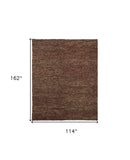 Homeroots 10' X 13' Orange Red Wool Hand Woven Distressed Area Rug Brown,Orange,Red Wool 515022