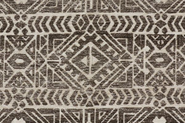 Homeroots 10' X 13' Brown Taupe And Ivory Striped Stain Resistant Area Rug Brown,Taupe,Ivory Polyester 515029